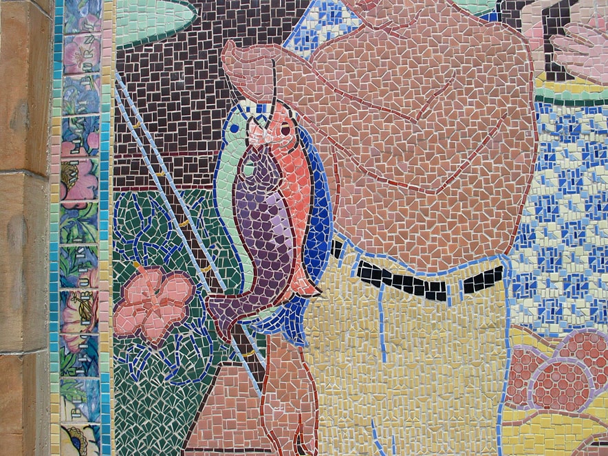 Fish detail in the Promenade mosaic artwork